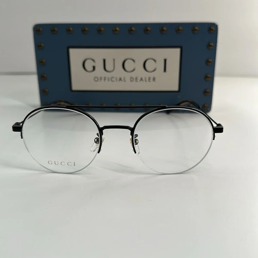 New Gucci GG0682O Oval/Round Eyeglasses – Sleek Metal and Injection Frame Men